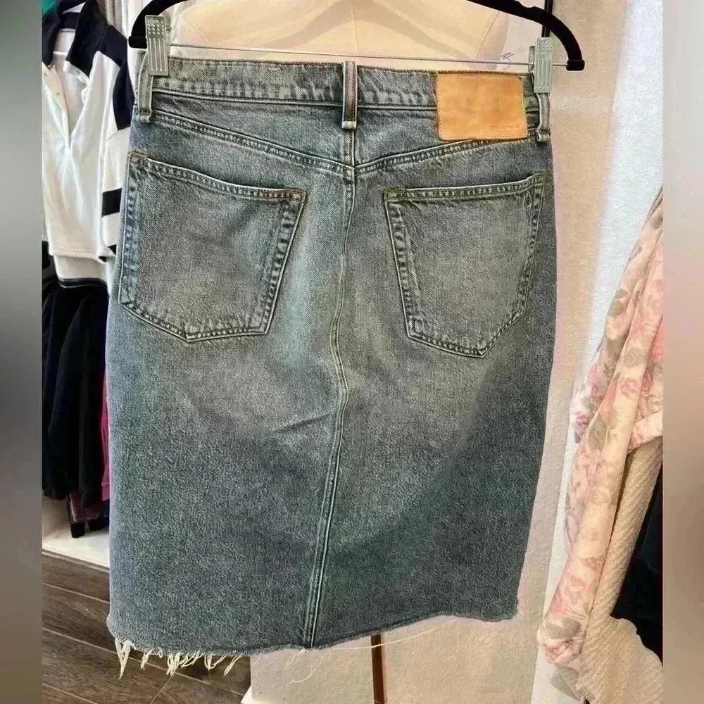 Rag & Bone BLUE Denim skirt with slit SZ 29 Org. $219 Farrow
